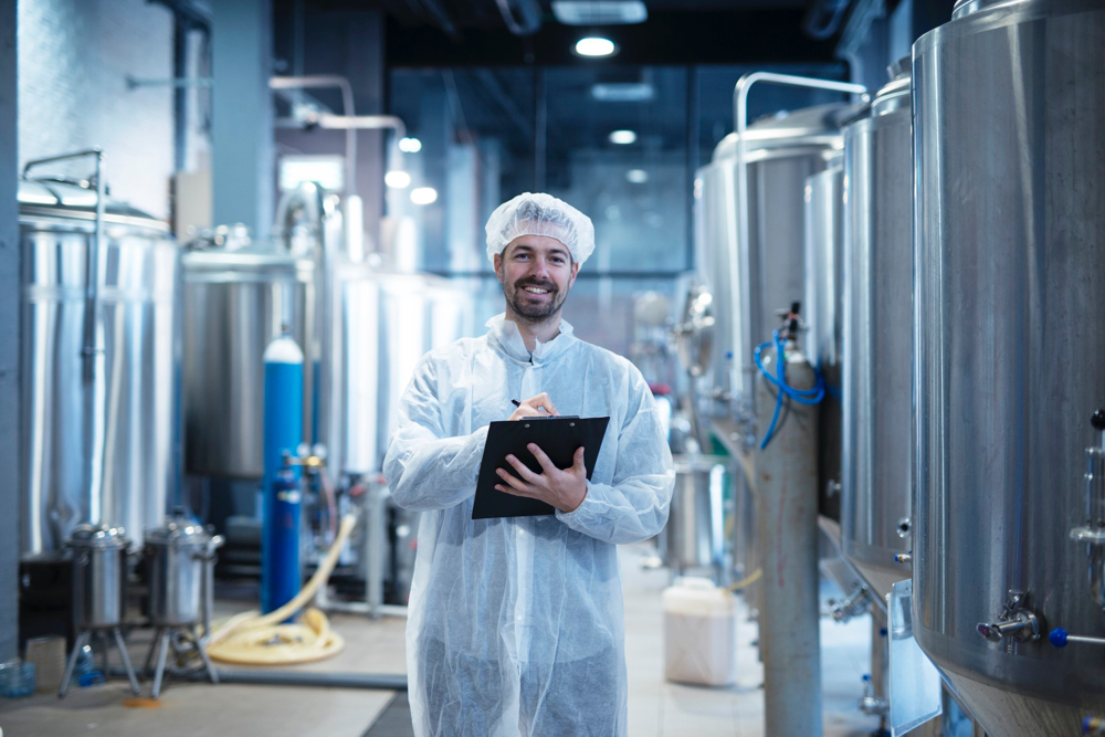 man in food manufacturing plant