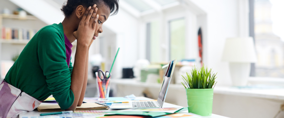 woman concentrating